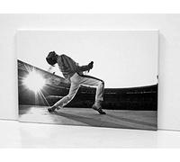 BaikalGallery (P1046) Lienzo Freddie Mercury- EN Wembley .Impreso en Canvas de 320gr de algodón.Tensado sobre Bastidor de Madera de Pino de 2 cm de Grosor -Acabado Mate (60x90cm)