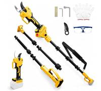 BaiKrafton Tijeras de podar eléctricas 2 en 1 barra telescópica para Dewalt | Tijeras de podar con batería con motor sin escobillas, máximo 40 mm de diámetro de corte, adecuado para parterres, jardines