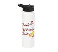 Baila como brillo escarchado como Rudolph amor como Jesús Navidad Stainless Steel Insulated Water Bottle