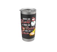 Baila como brillo escarchado como Rudolph amor como Jesús Navidad Vaso térmico de acero inoxidable de doble pared