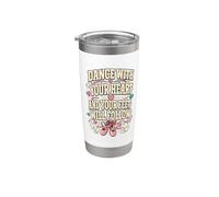 Baila con tu corazón Zapatos de ballet divertidos Bailarina Bailando Vaso térmico de acero inoxidable de doble pared