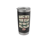 Baila con tu corazón Zapatos de ballet divertidos Bailarina Bailando Vaso térmico de acero inoxidable de doble pared