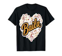 Baila Dance Música Corazón Tipografía Latina Camiseta
