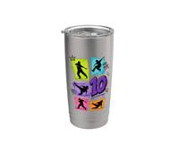 Bailando 10 Años Cumpleaños Hip Hop Breakdance Graffiti Vaso térmico de acero inoxidable de doble pared