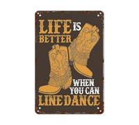 Bailando En Línea La Vida Es Mejor Cuando Puedes Bailar En Línea Letrero De Lata Divertido Cartel De Chapa Vintage Placa Metálica Para Balcón Hogar Garaje 20X30Cm