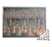 Bailando Girl in A Beautiful Jardín Pink Heart Estilo Medieval Rompecabezas Puzzle,1000pcs (75x50cm) Adulto Juego EduGatoivo Decoración del Hogar