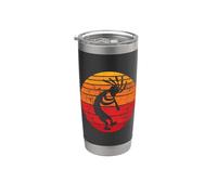 Bailando Kokopelli Southwestern USA Nativo Americano Símbolo Vaso térmico de acero inoxidable de doble pared