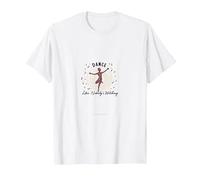 Bailar como Nadie Viendo Silueta Alegre Camiseta, Hombre, Blanco, 5XL
