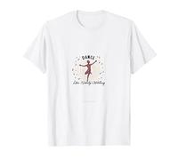 Bailar como Nadie Viendo Silueta Alegre Camiseta, Hombre, Blanco, M