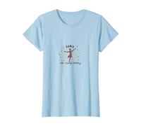 Bailar como Nadie Viendo Silueta Alegre Camiseta, Mujer, Azul Bebé, M