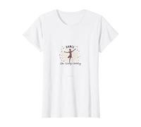 Bailar como Nadie Viendo Silueta Alegre Camiseta, Mujer, Blanco, 3XL