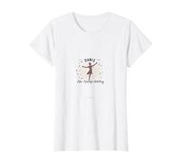 Bailar como Nadie Viendo Silueta Alegre Camiseta, Mujer, Blanco, S