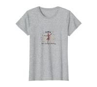 Bailar como Nadie Viendo Silueta Alegre Camiseta, Mujer, Gris Jaspeado, M