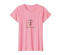 Bailar como Nadie Viendo Silueta Alegre Camiseta, Mujer, Rosado, M
