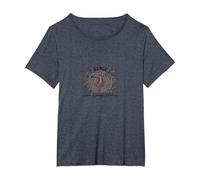 Bailar como Nadie Viendo Silueta Alegre Camiseta, Mujer Tallas Grandes, Azul Jaspeado, 3XL Grande