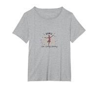 Bailar como Nadie Viendo Silueta Alegre Camiseta, Mujer Tallas Grandes, Gris Jaspeado, 1XL Grande
