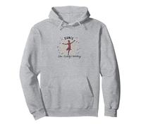 Bailar como Nadie Viendo Silueta Alegre Sudadera con Capucha, Unisex para Adultos, Gris Jaspeado, S