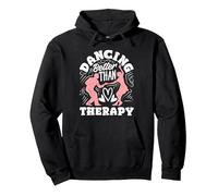 Bailar Mejor Que la Terapia Amantes de la Danza Bailarines de Hip Hop Sudadera con Capucha, Unisex para Adultos, Negro, M