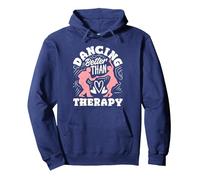 Bailar Mejor Que la Terapia Amantes de la Danza Bailarines de Hip Hop Sudadera con Capucha, Unisex para Adultos, Azul Marino, M