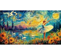 Bailarina con alas de Fuego en la Ciudad. Puzzle de 1000 Piezas de Papel Reciclado - Juego Extremadamente diFícil para Adultos Actividad para casa 38x26/1000pcs