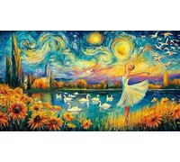 Bailarina con alas de Fuego en la Ciudad. Puzzle para Adultos de 1000 Piezas - Juego diFícil & Estimulante Actividad para casa Regalo 38x52/1000pcs