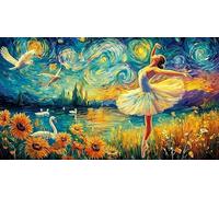 Bailarina con alas de Fuego en la Ciudad. Puzzle para Adultos de 1000 Piezas - Papel Reciclado Idea Decoración de Pared & Actividad 38x52/1000pcs