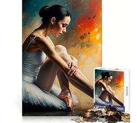Bailarina de Ballet con tutú, Triste con Salpicaduras de pinturaRompecabezas de 1000 Piezas para adultosAgilidad mentalTiempo libreSeguroRegalo de Navidad (50x75cm)