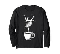 Bailarina Divertida Bailarina Amante del café Manga Larga