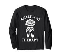 Bailarina inspiradora de Zapatos Ballet Is My Therapy Pointe Manga Larga
