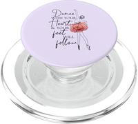 Bailarina Line Art Girl Dance with Your Heart Bailando Ballet PopSockets PopGrip para MagSafe