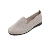 Bailarina Mujer Deportiva Bailarinas Planas Punta Redonda Slip On Plano Vestido de Punto Zapatos Verano Antideslizantes Elegantes Mocasines de Punto Zapatillas Cómodos Tirantes Ventiladas Zapatos de