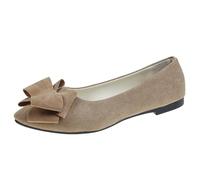 Bailarina Mujer Tacón Pequeño Confort,Zapatos ortopédicos Para Mujer, Punta Puntiaguda Corte Bajo, Suela Antideslizante, Estilo Elegante Con Mariposa, Gran Tamaño Para Trabajo, Salidas, caqui, 39 EU