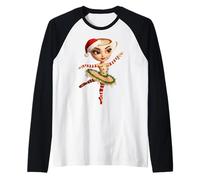 Bailarina Navideña Capuchcina Italiana Brainrot Camiseta Manga Raglan