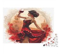 Bailarina Puzzle De 1000 Piezas Adultos Baile Flamenco español Fantasy Colorido Juego De Habilidad para Toda La Familia Regalos para Amigos Multicolor Decoración del Hogar 1000pcs (75x50cm)