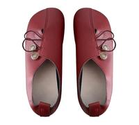 Bailarina redonda para mujer, bailarinas clásicas, zapatos planos, zapatos de mujer, cómodos, antideslizantes, para caminar, elegantes, mocasines de conducción, zapatos planos, rojo, 40 EU