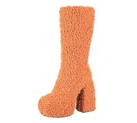 Bailarina Tacón Medio con Tacón y Tacón de Mujer para Comercio Exterior en Europa y Estados Unidos Botas de Invierno Anfibios, naranja., 39 EU