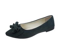 Bailarina - Zapatos planos de ante para mujer, con nudo de lazo, ligeros, elegantes, antideslizantes, para verano, para niñas, cómodos, para el tiempo libre, bailarinas, 3 Armada, 38 EU