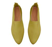 Bailarinas Boda Plegables Zapatillas Fashion Zapatos Tejidos para Mujer, Zapatillas y Transpirables para Caminar, Zapatos de sin Cordones, Zapatillas Ni a Terciopelo Bailarinas Mujer (Green, 36)