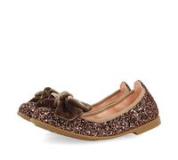 Bailarinas de glitter color cobre con lazo de terciopelo para niña bostad