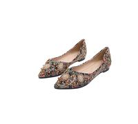 Bailarinas de mujer, detalles de pedrería, sintéticas, suela baja, multicolor, talla 43 EU