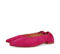 Bailarinas DE Piel Color Fucsia con Punta Fina Y TALÓN Fruncida para Mujer GAGEAC