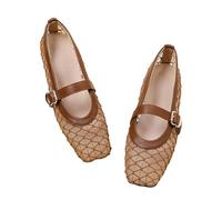 Bailarinas elegantes, transpirables y cómodas para mujer, zapatos de verano sin cordones, zapatos deportivos de baile con cordones, zapatos de bailarina blancos, zapatos Mary Jane ligeros sin cordones