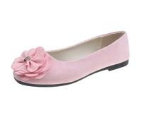 Bailarinas Mary Jane Mujer con Tacón - Zapatos bajos Planta Ancha Elegantes, rosa, 35 EU
