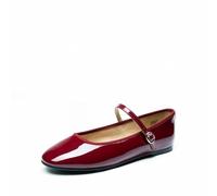 Bailarinas Mary Jane para Mujer, Punta Redonda, cómodas, Elegantes, Informales, sin Cordones, para el Trabajo, Uso Diario, Suaves y Planas.,Size 40.5,Borgoña,SDFA2441W