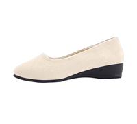 Bailarinas Mujer Ante, Zapatos Mujer Confort Chic Cuentos, Slip On Poner, Punta Redonda, Corte Bajo, Mocasines Ante, Suela Flexible, Estilo Puro | Ciudad, Diario, Oficina, Primavera Otoño, 01 Beige