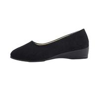 Bailarinas Mujer Ante, Zapatos Mujer Confort Chic Cuentos, Slip On Poner, Punta Redonda, Corte Bajo, Mocasines Ante, Suela Flexible, Estilo Puro | Ciudad, Diario, Oficina, Primavera Otoño, 01 negro