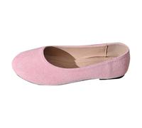 Bailarinas Mujer Cómodo en Ante Zapatos Mujer Confort Chic Plates Slip on à Enfiler ante Punta Redonda Cerrado Cuello Bajo Suela Flexible Línea Sobrio para Ciudad Oficina Ocio Diario, 01 rosa., 37 EU
