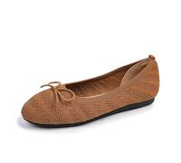 Bailarinas Mujer Cómodo Transpirable Pie Ancho Zapato Elegante Y Elegant Planos Zapato Bailarina Mujer Interior Confort Elegante Elegante Zapatilla De Baile, marrón, 38 EU