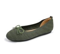 Bailarinas Mujer Cómodo Transpirable Pie Ancho Zapato Elegante Y Elegant Planos Zapato Bailarina Mujer Interior Confort Elegante Elegante Zapatilla De Baile, verde militar, 40 EU