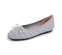 Bailarinas Mujer Cómodo Transpirable Pie Ancho Zapato Elegante Y Elegant Planos Zapato Bailarina Mujer Interior Confort Elegante Elegante Zapatilla De Baile, gris, 37 EU